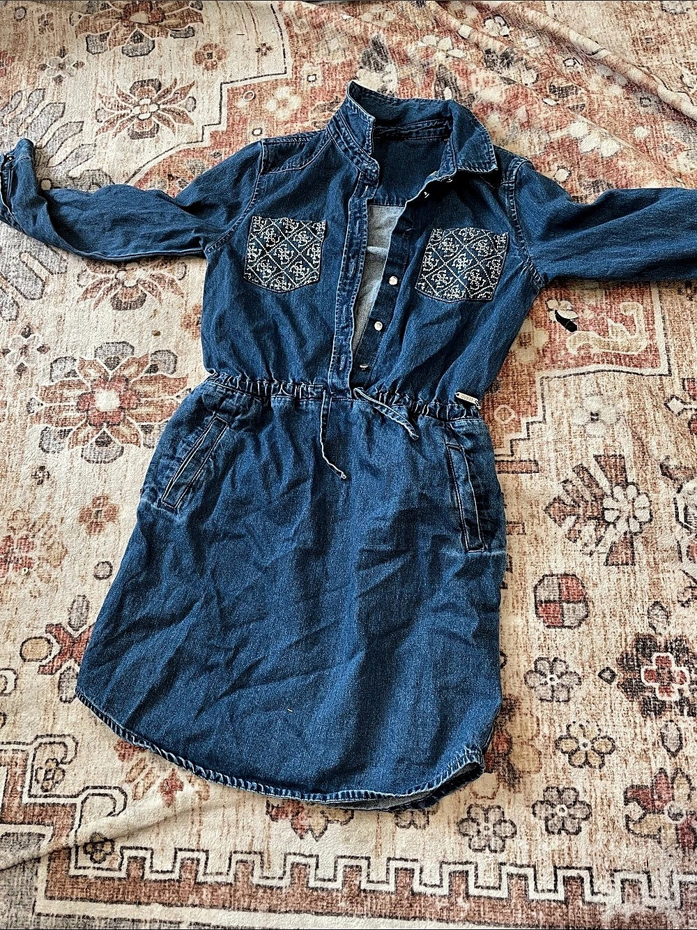Guess Women's Blue Denim Shirt Dress